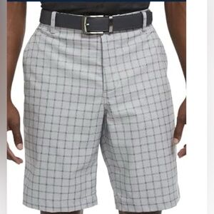 Nike Mens Golf Dri-Fit Tour Performance Chino Shorts Size 38 Gray Plaid